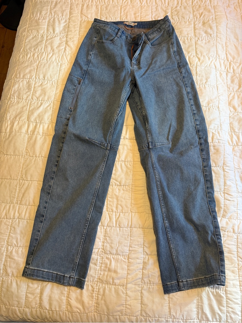Fleece lined stretch barrel jeans by RIPTON CO